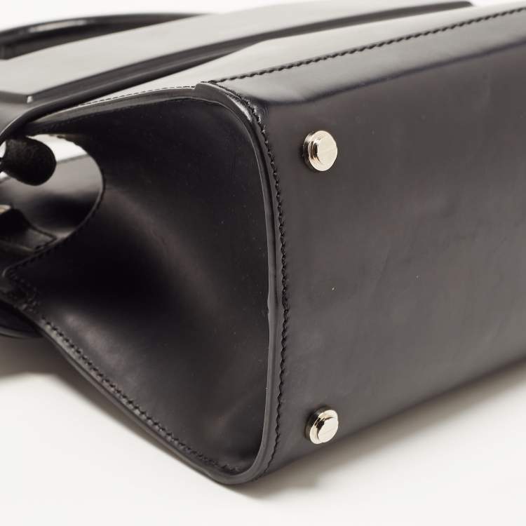 Pre Owned Givenchy Black Leather Mini Horizon Tote