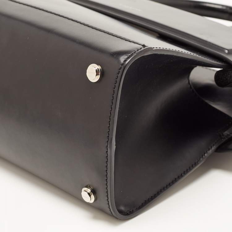 Pre Owned Givenchy Black Leather Mini Horizon Tote