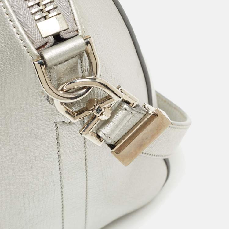 Pre Owned Givenchy Silver Leather Small Antigona Satchel
