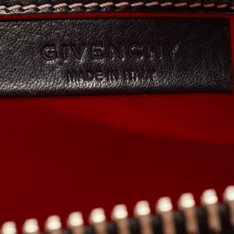 Pre Owned Givenchy Black/Red Leather Small Antigona Satchel