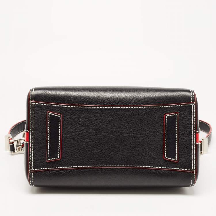 Pre Owned Givenchy Black/Red Leather Small Antigona Satchel