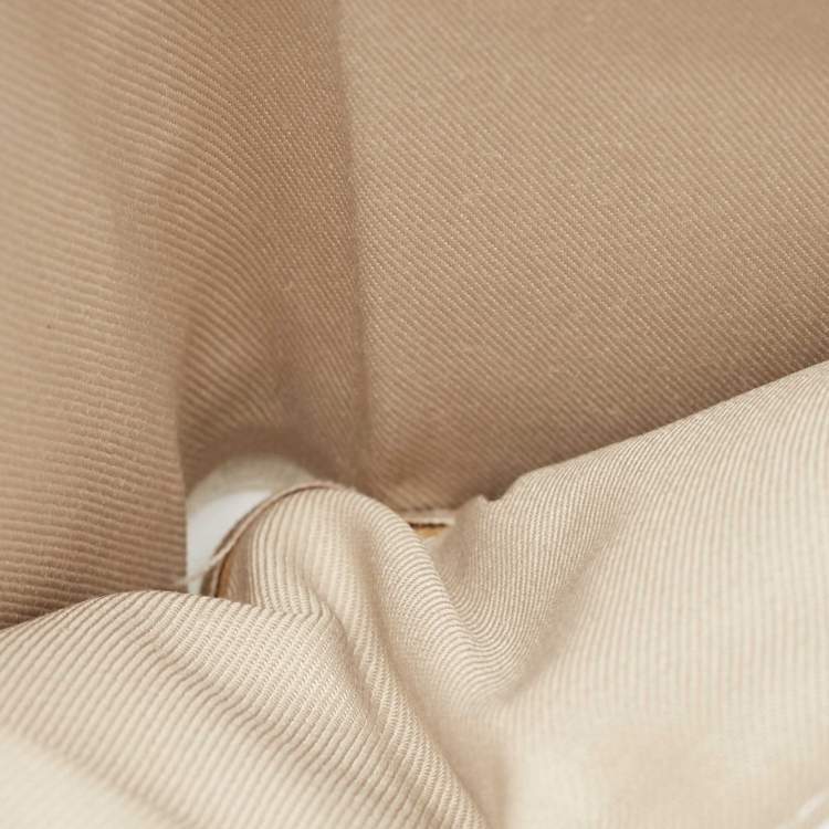 Pre Owned Givenchy Off White/Gold Monogram Canvas Compact Wallet