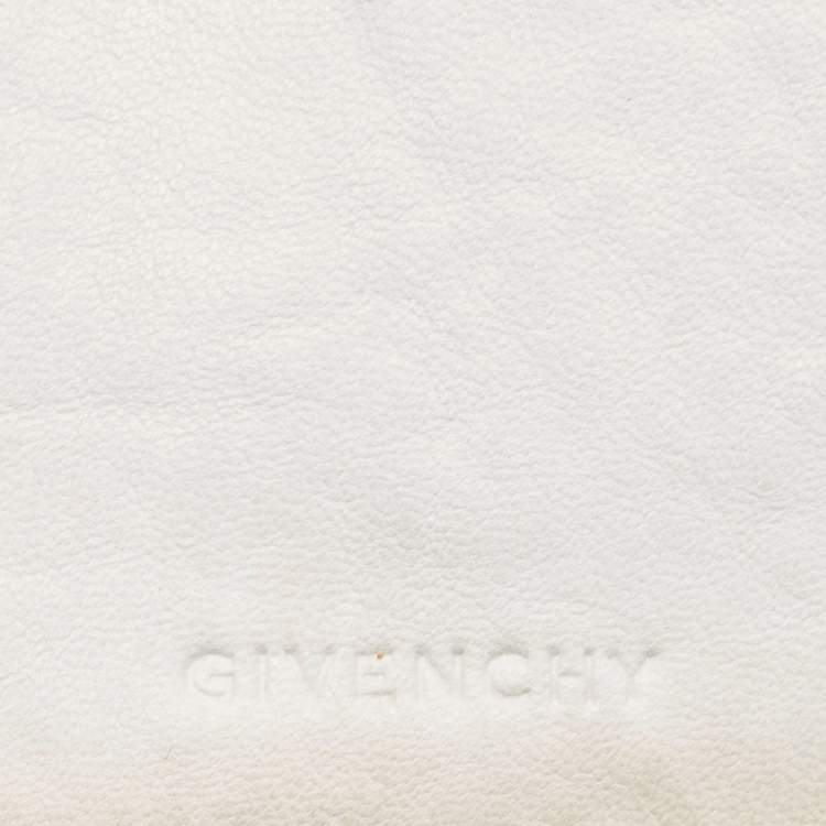 Pre Owned Givenchy Off White/Gold Monogram Canvas Compact Wallet