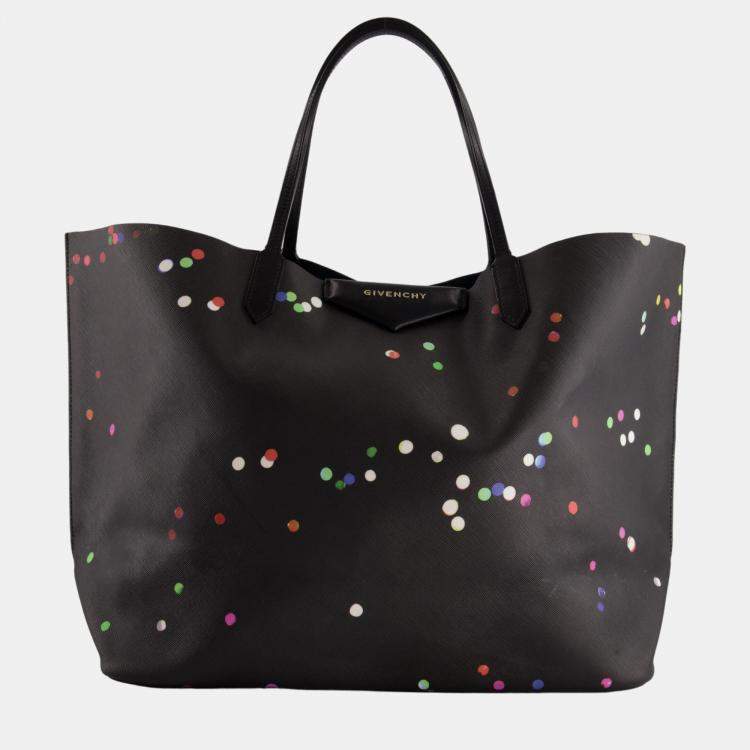 Givenchy Black Polka Dot Coated Canvas Shoulder Tote Bag Givenchy | The ...