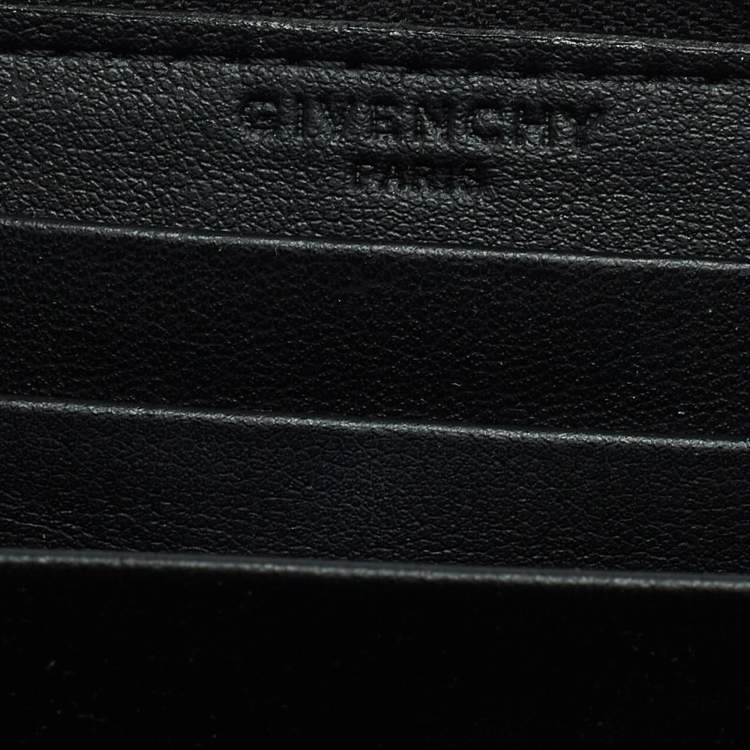 Pre Owned Givenchy Black/White Graphic Print Coated Canvas Zip Around Wallet