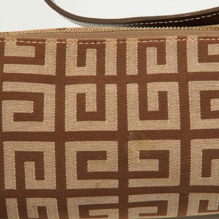 Pre Owned Givenchy Beige/Brown Monogram Canvas and Leather Bag