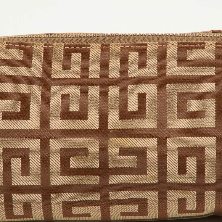 Pre Owned Givenchy Beige/Brown Monogram Canvas and Leather Bag