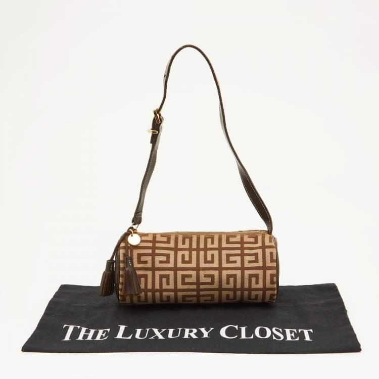 Pre Owned Givenchy Beige/Brown Monogram Canvas and Leather Bag