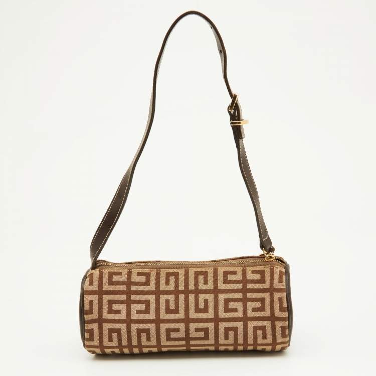 Pre Owned Givenchy Beige/Brown Monogram Canvas and Leather Bag