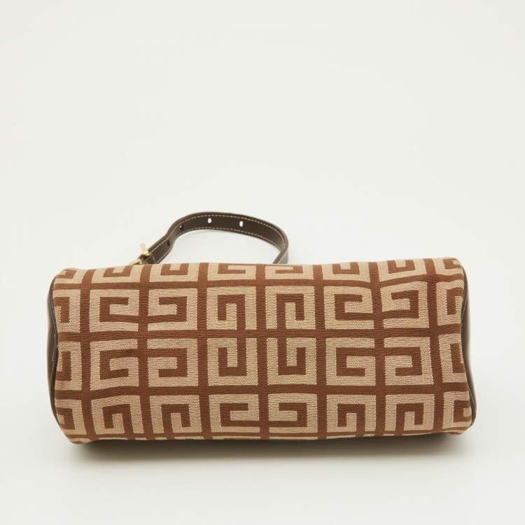 Pre Owned Givenchy Beige/Brown Monogram Canvas and Leather Bag