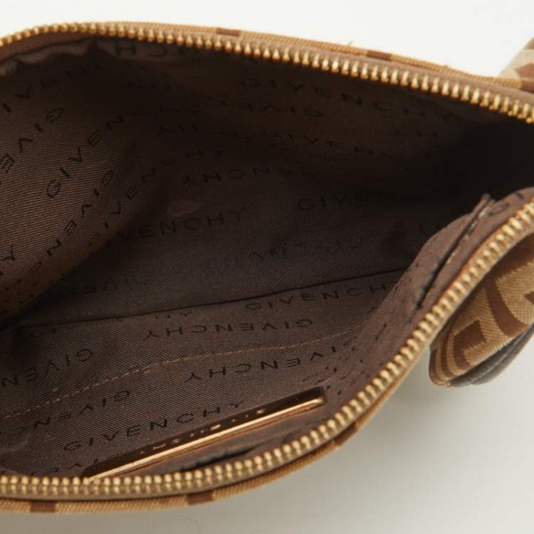 Pre Owned Givenchy Beige/Brown Monogram Canvas and Leather Bag