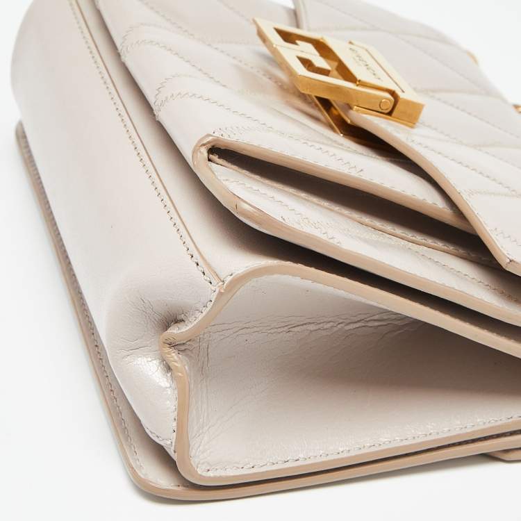 Pre Owned Givenchy Biege Leather Small GV3 Shoulder Bag