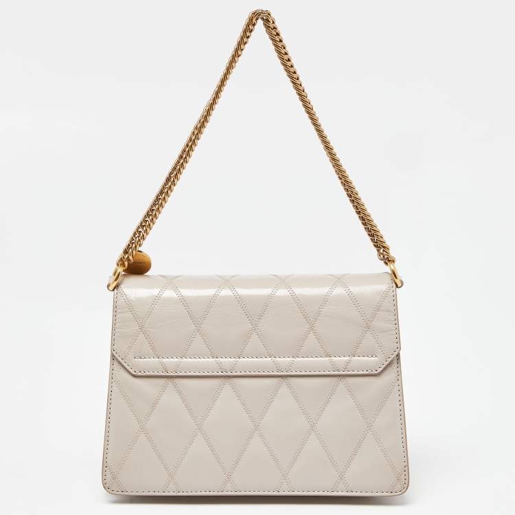 Pre Owned Givenchy Biege Leather Small GV3 Shoulder Bag