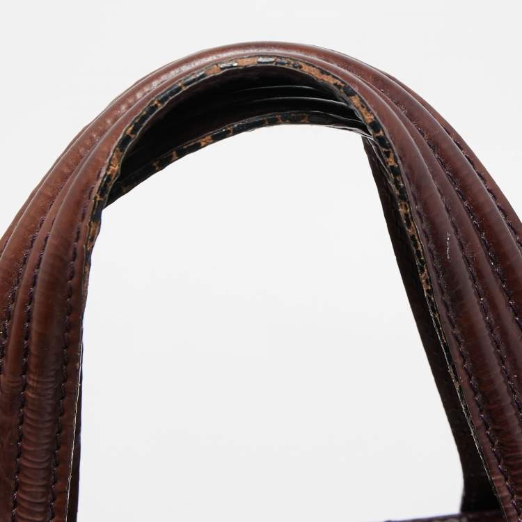 Pre Owned Givenchy Plum Aged Patent Leather Medium Nightingale Satchel