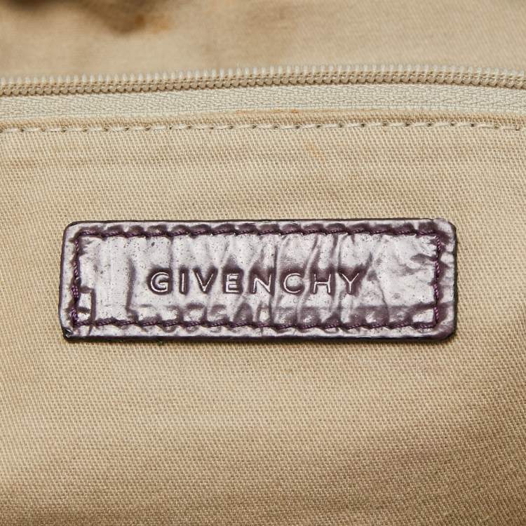 Pre Owned Givenchy Plum Aged Patent Leather Medium Nightingale Satchel