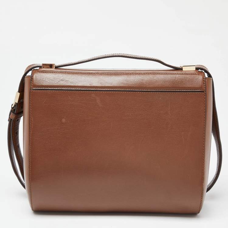 Pre Owned Givenchy Brown Leather Medium Pandora Box Bag