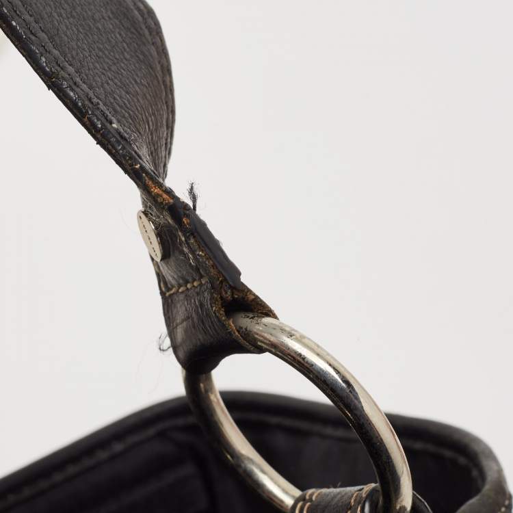 Pre Owned Givenchy Grey/Black Monogram Canvas And Leather Hobo