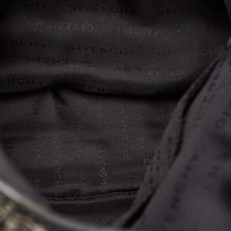 Pre Owned Givenchy Grey/Black Monogram Canvas And Leather Hobo