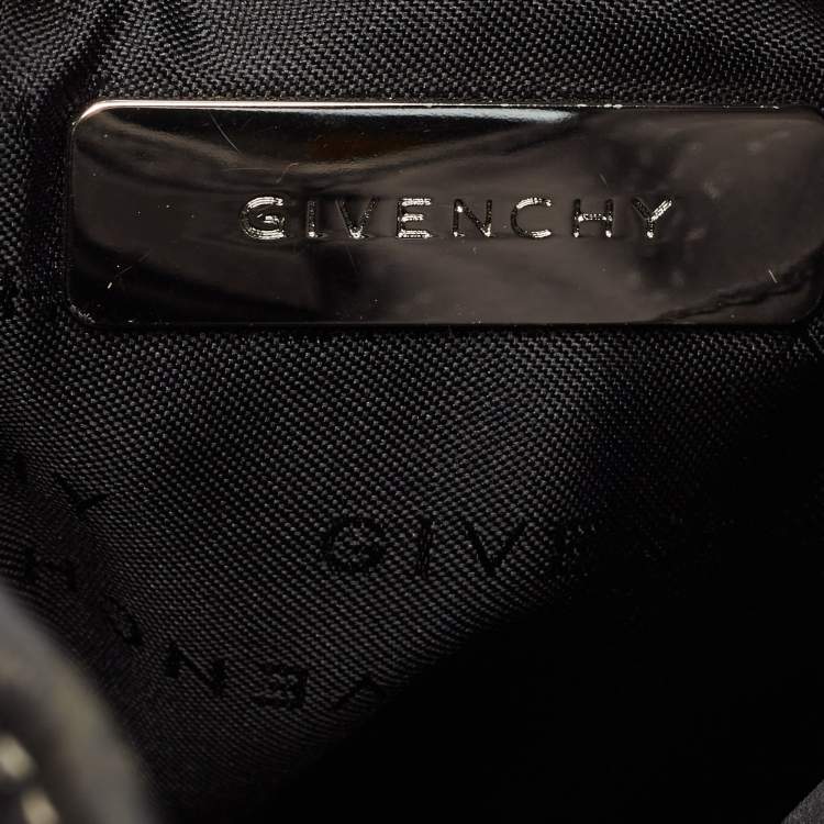 Pre Owned Givenchy Grey/Black Monogram Canvas And Leather Hobo
