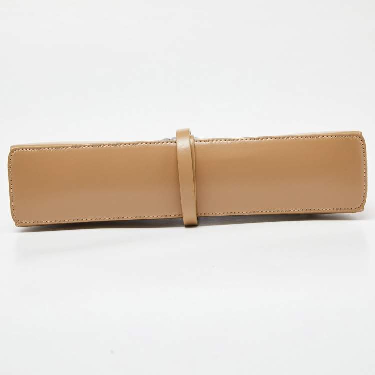 Pre Owned Givenchy Cream Glossy Leather Chain Cut Out Bag