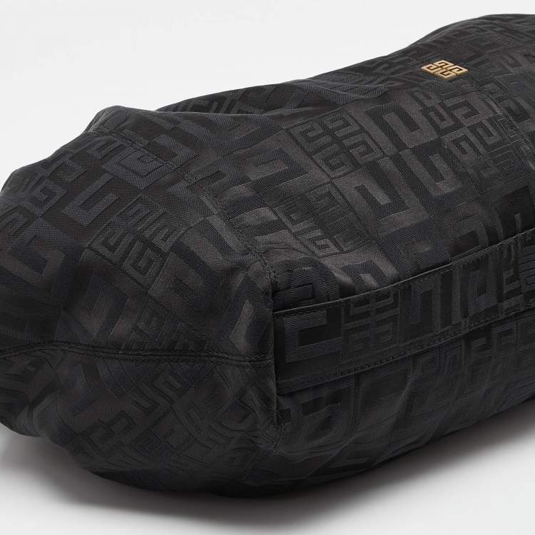 Pre Owned Givenchy Black Monogram Canvas and Leather Hobo