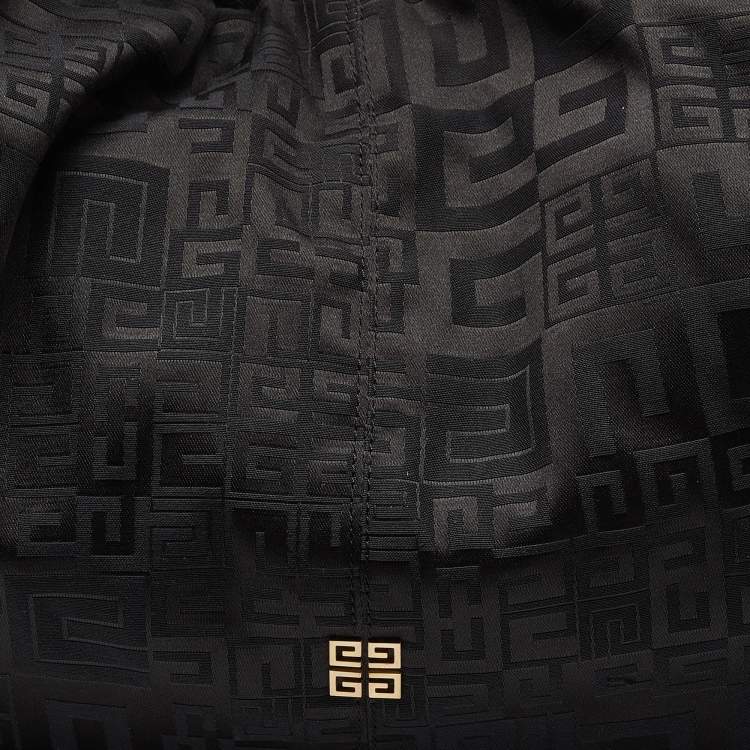 Pre Owned Givenchy Black Monogram Canvas and Leather Hobo