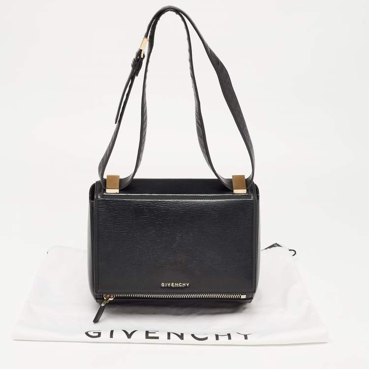 Pre Owned Givenchy Black Leather Pandora Box Shoulder Bag