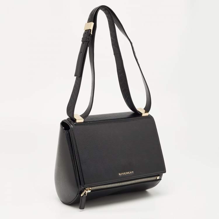 Pre Owned Givenchy Black Leather Pandora Box Shoulder Bag