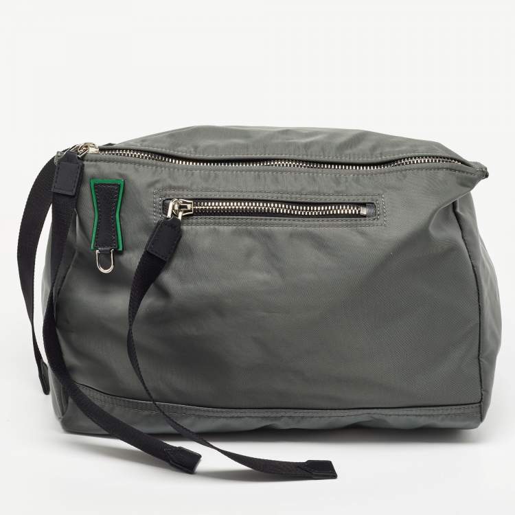 Pre Owned Givenchy Grey/Black Nylon Pandora Top Handle Bag