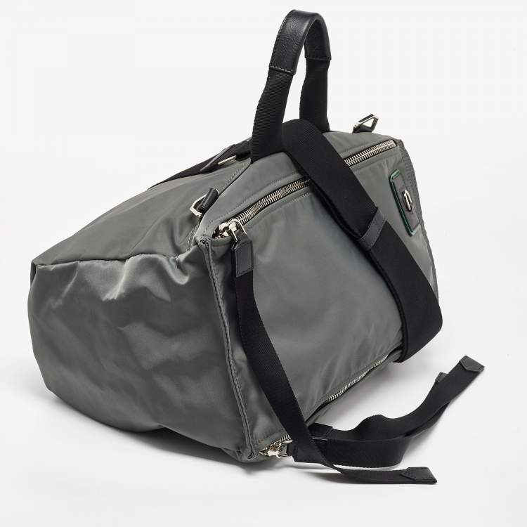Pre Owned Givenchy Grey/Black Nylon Pandora Top Handle Bag