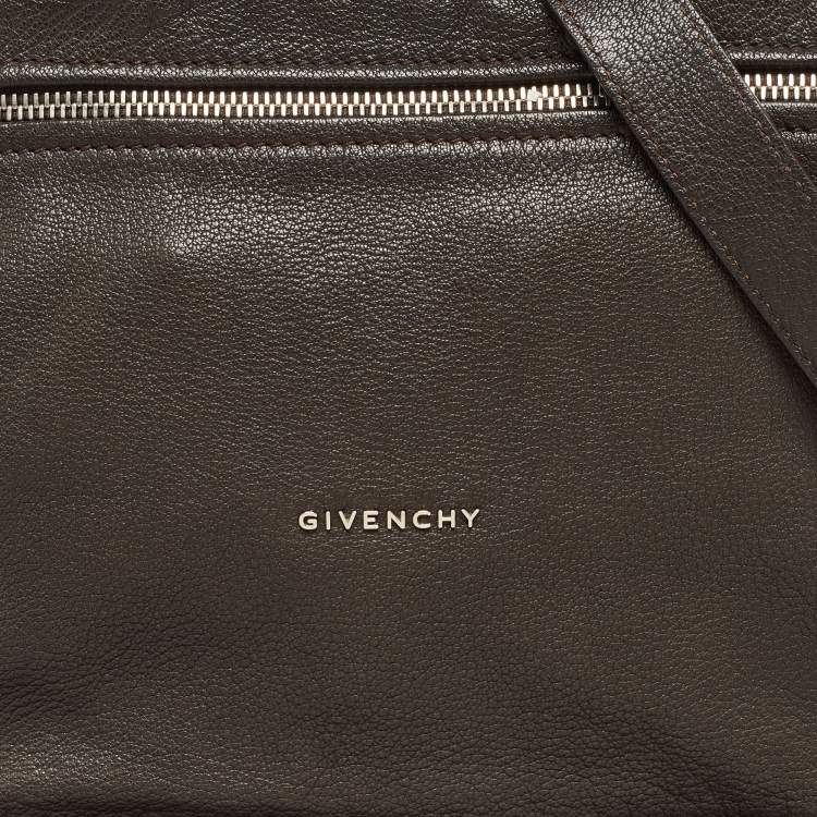 Pre Owned Givenchy Brown Leather Pandora Top Handle Bag