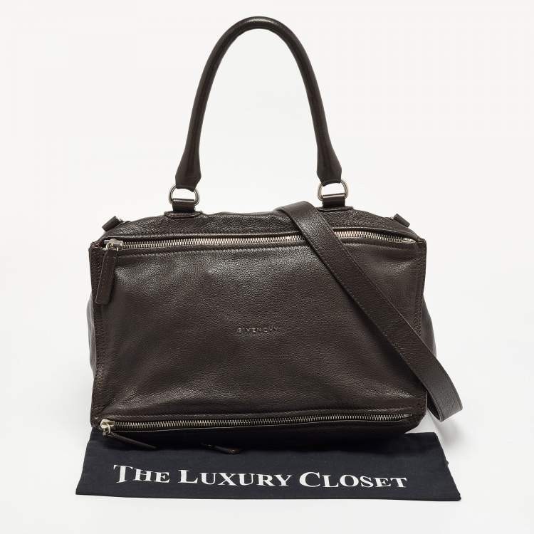 Pre Owned Givenchy Brown Leather Pandora Top Handle Bag