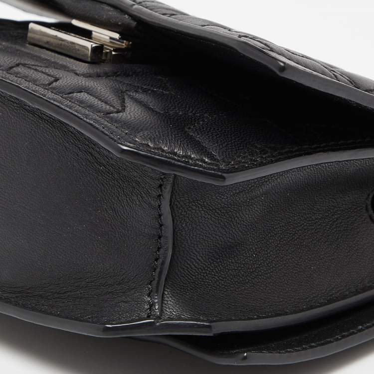Pre Owned Givenchy Black Leather Bow Cut Flap Chain Bag