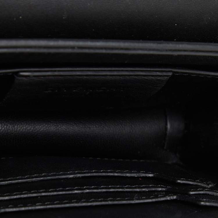 Pre Owned Givenchy Black Leather Bow Cut Flap Chain Bag