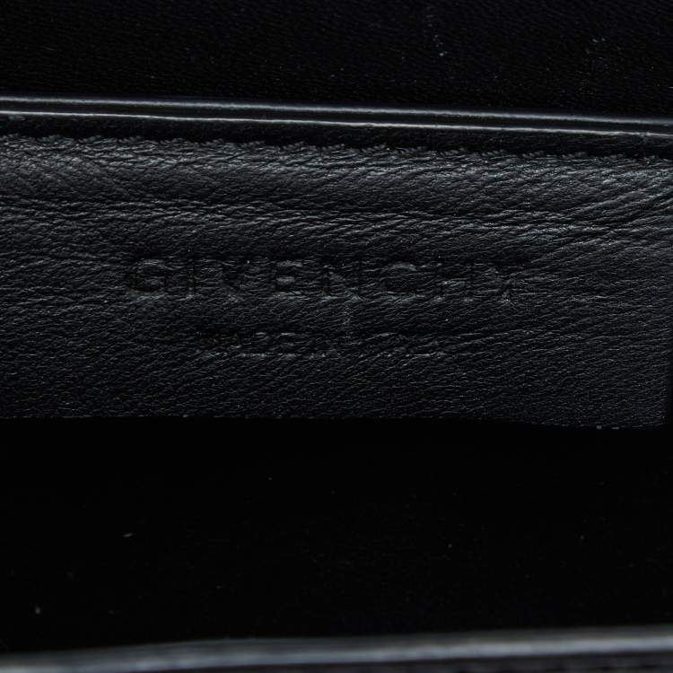 Pre Owned Givenchy Black Leather Bow Cut Flap Chain Bag