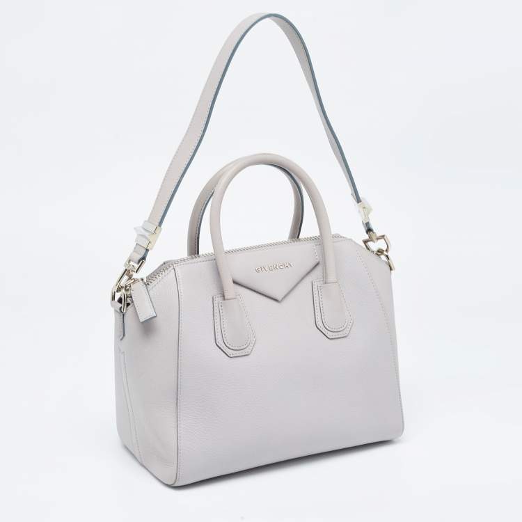 Pre Owned Givenchy Grey Leather Small Antigona Satchel