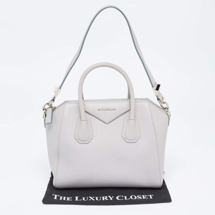 Pre Owned Givenchy Grey Leather Small Antigona Satchel