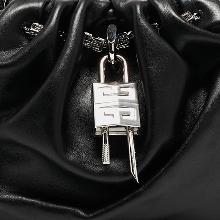 Pre Owned Givenchy Black Leather Kenny Chain Shoulder Bag