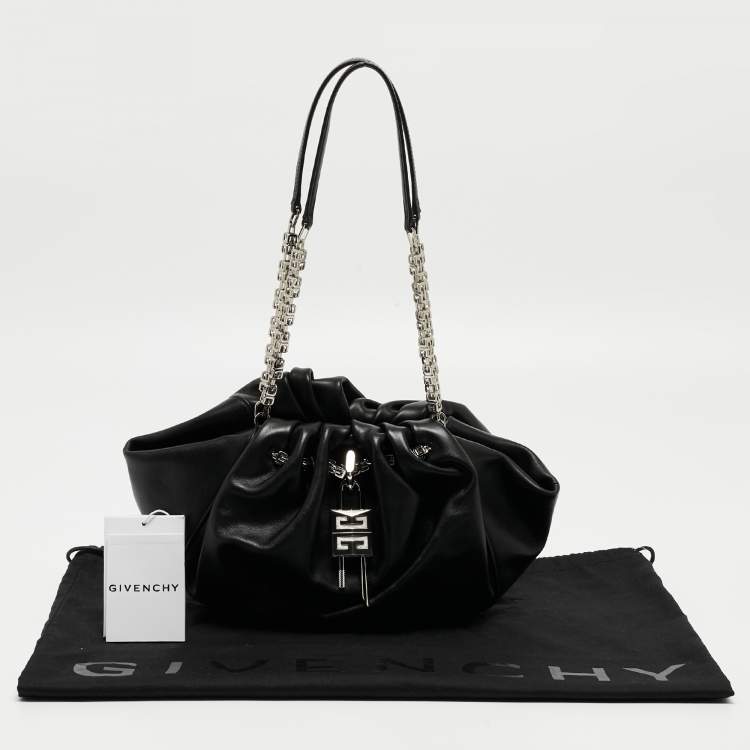 Pre Owned Givenchy Black Leather Kenny Chain Shoulder Bag