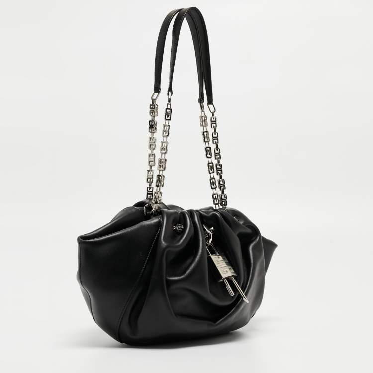 Pre Owned Givenchy Black Leather Kenny Chain Shoulder Bag