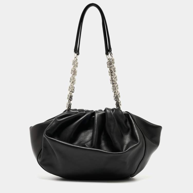 Pre Owned Givenchy Black Leather Kenny Chain Shoulder Bag