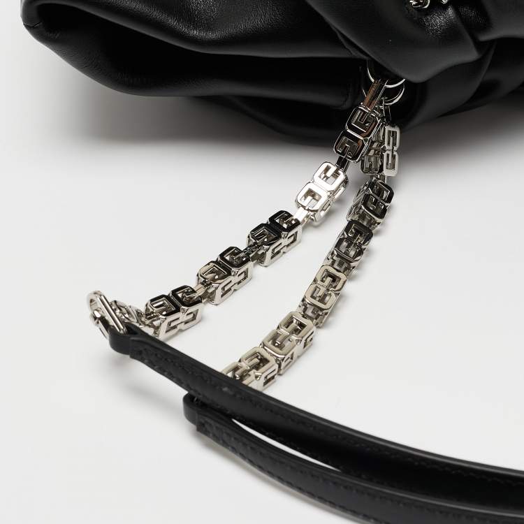 Pre Owned Givenchy Black Leather Kenny Chain Shoulder Bag
