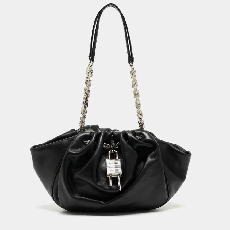 Pre Owned Givenchy Black Leather Kenny Chain Shoulder Bag