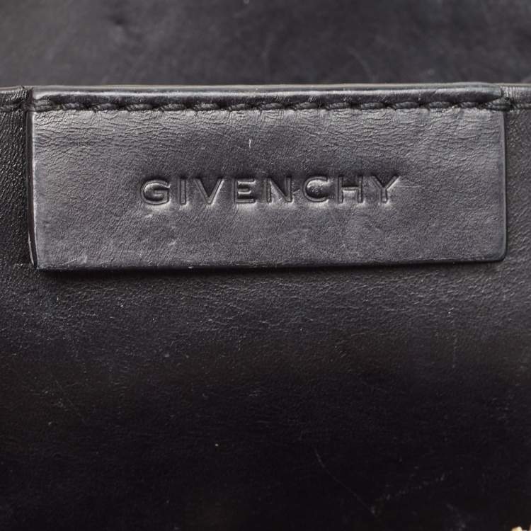 Pre Owned Givenchy Black/White Monogram Coated Canvas and Leather Boston Bag w/Wallet