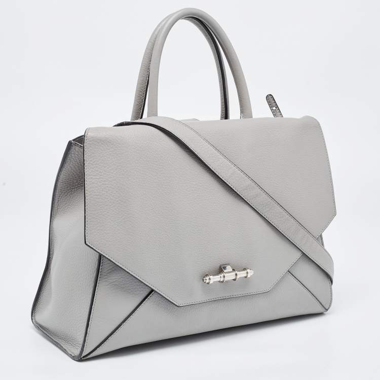 Pre Owned Givenchy Grey Leather Medium Obsedia Tote