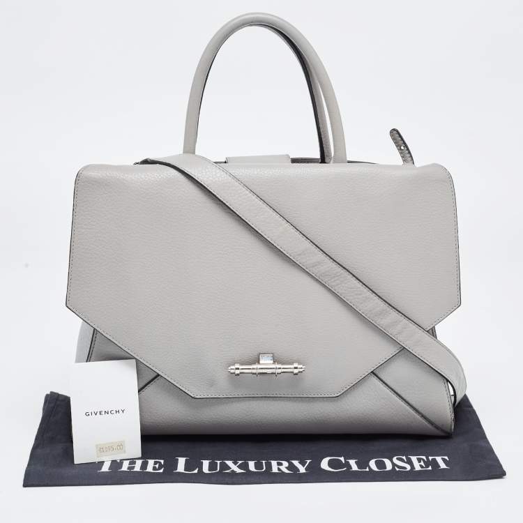 Pre Owned Givenchy Grey Leather Medium Obsedia Tote