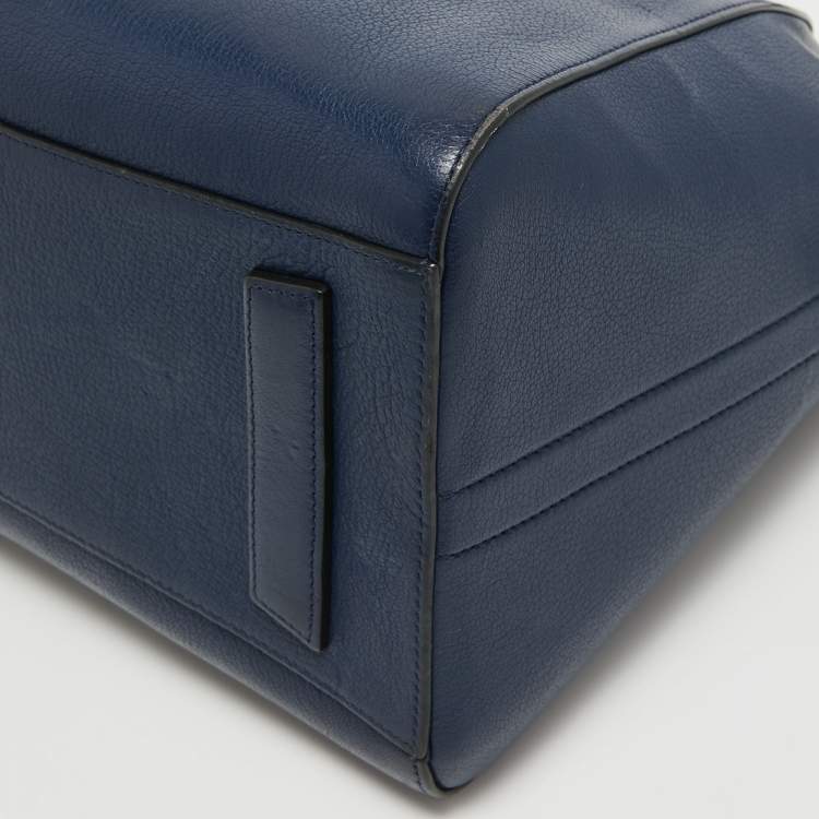 Pre Owned Givenchy Navy Blue Leather Medium Antigona Satchel
