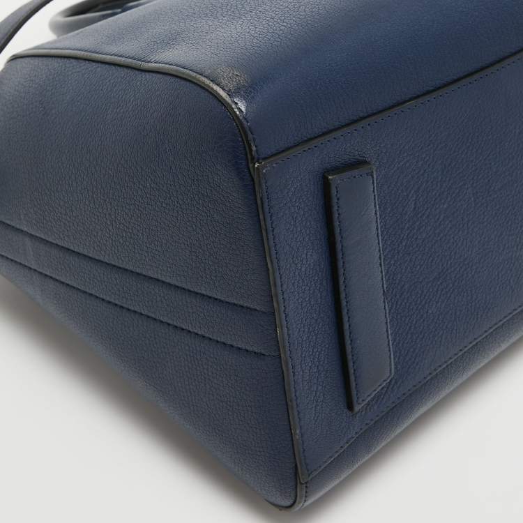 Pre Owned Givenchy Navy Blue Leather Medium Antigona Satchel