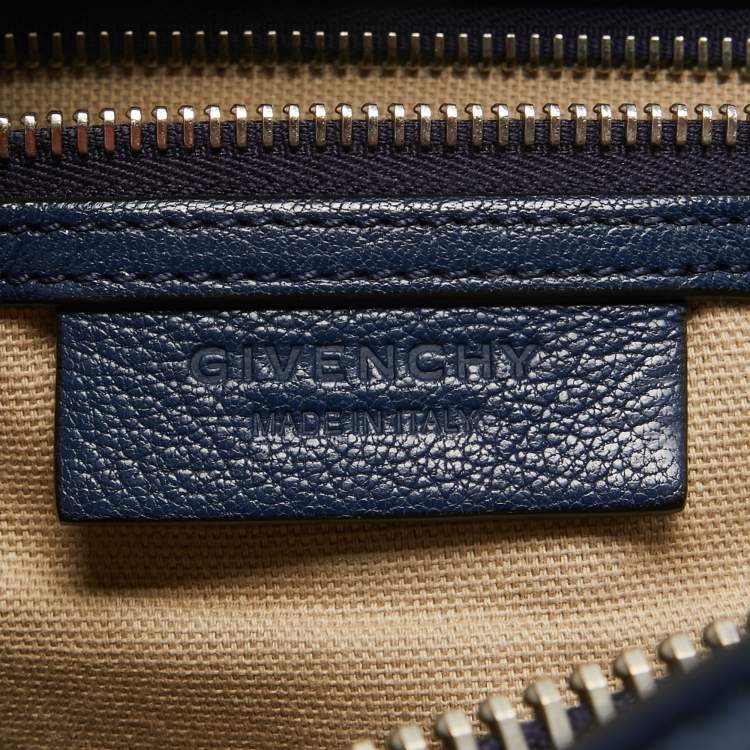 Pre Owned Givenchy Navy Blue Leather Medium Antigona Satchel