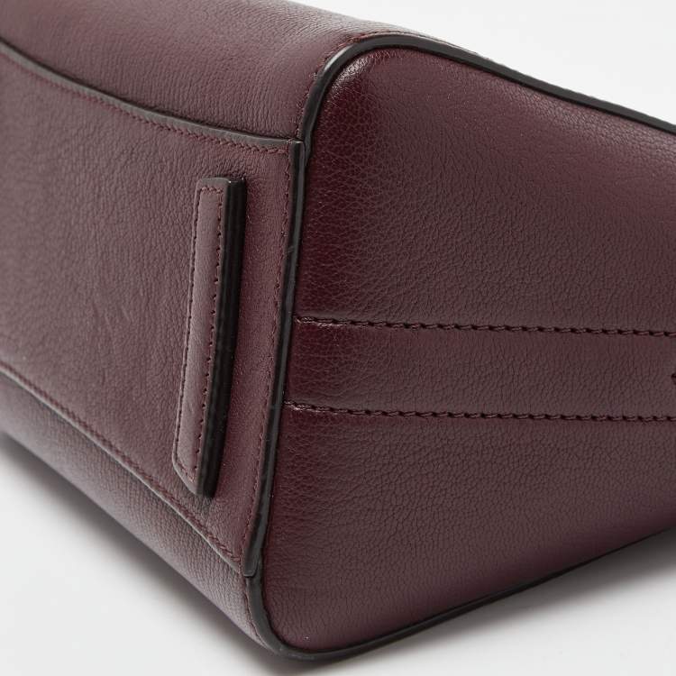 Pre Owned Givenchy Burgundy Leather Mini Antigona Satchel